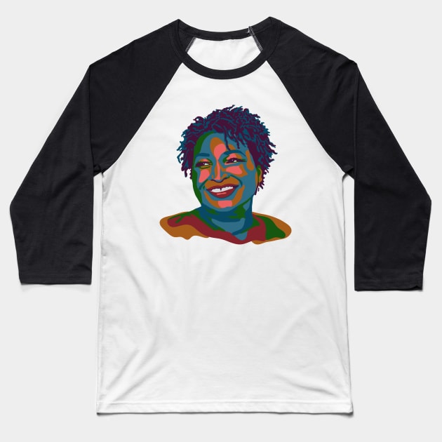 Voting Rights Hero - Stacey Abrams Baseball T-Shirt by Slightly Unhinged